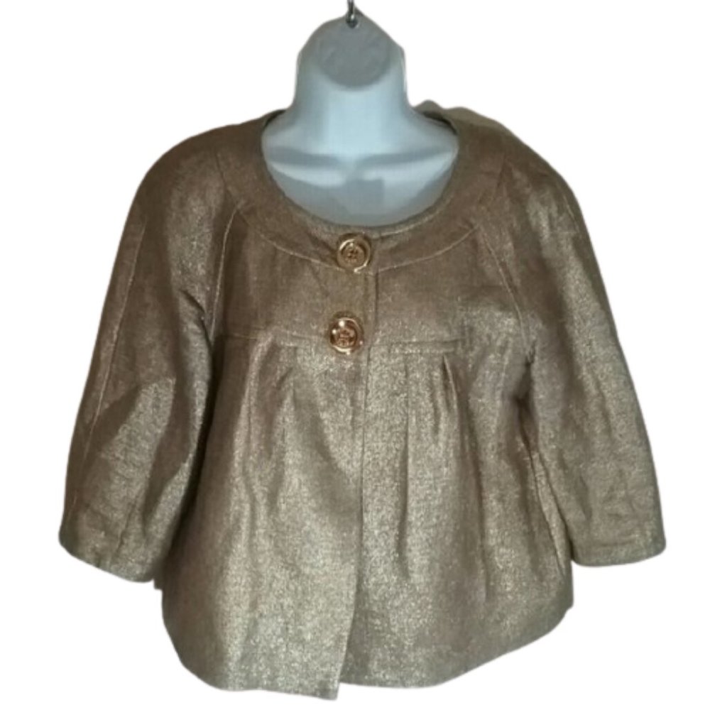 {MICHAEL Michael Kors} Gold Metallic Swing Coat